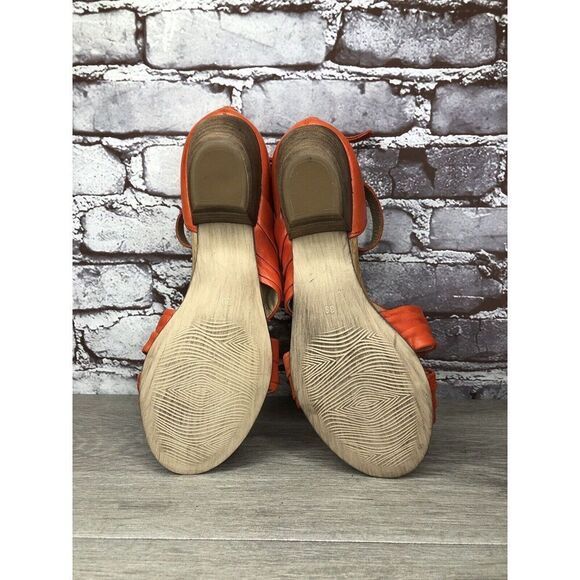 Miz Mooz Cassie Orange Leather Ankle Strap Heeled Sandals Women Sz 39EU/8.5M US - Picture 14 of 16